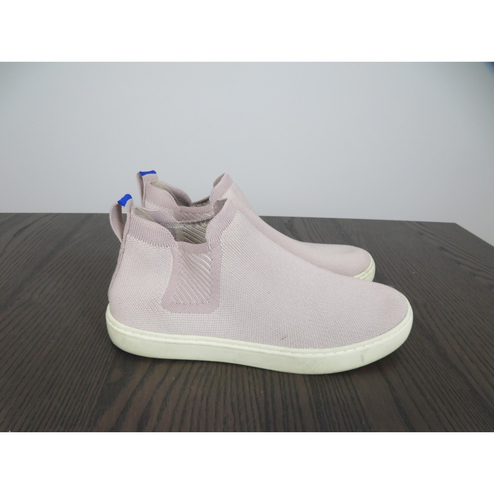 Rothys The Chelsea Boots Womens 8.5 Mid Top Sneakers Knit Lilac Gray Pull On